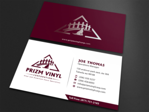 Visitenkarten-Design von Bold Pixels für Prizm Vinyl Corporation | Design: #21996293