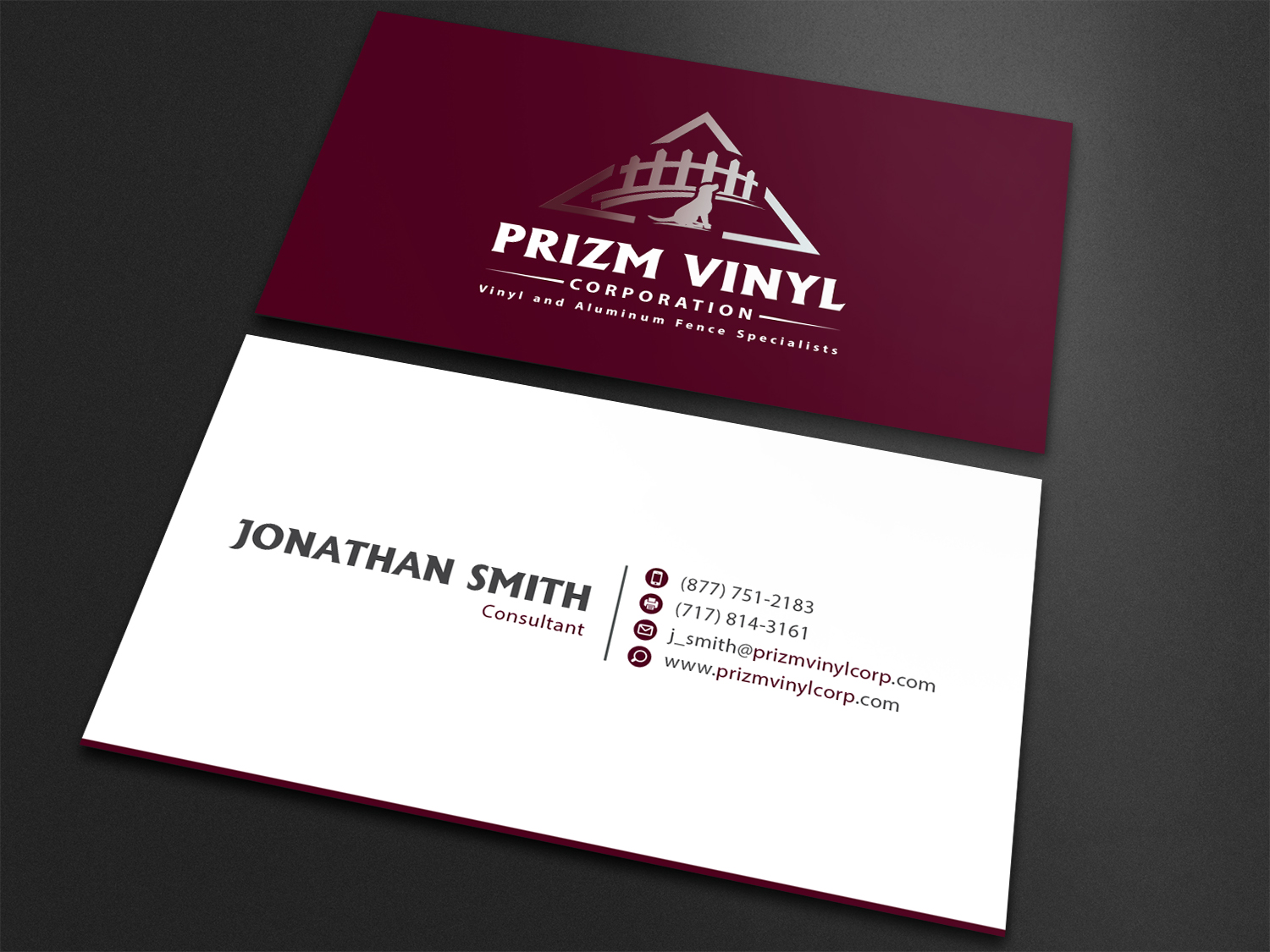 Business Card Design by Bold Pixels for Prizm Vinyl Corporation | Design #21996500
