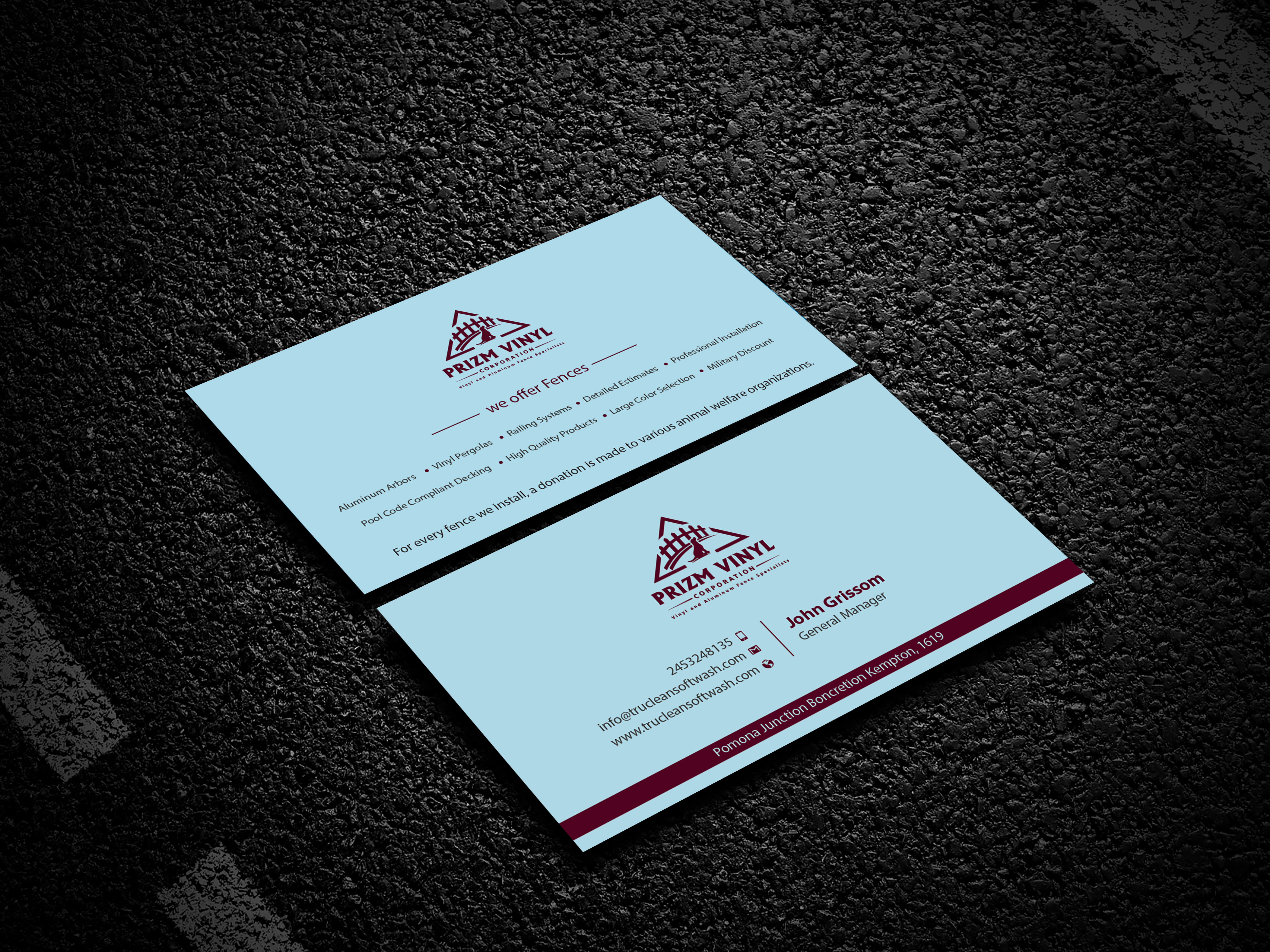 Business Card Design by Uttom 2 for Prizm Vinyl Corporation | Design #21997348