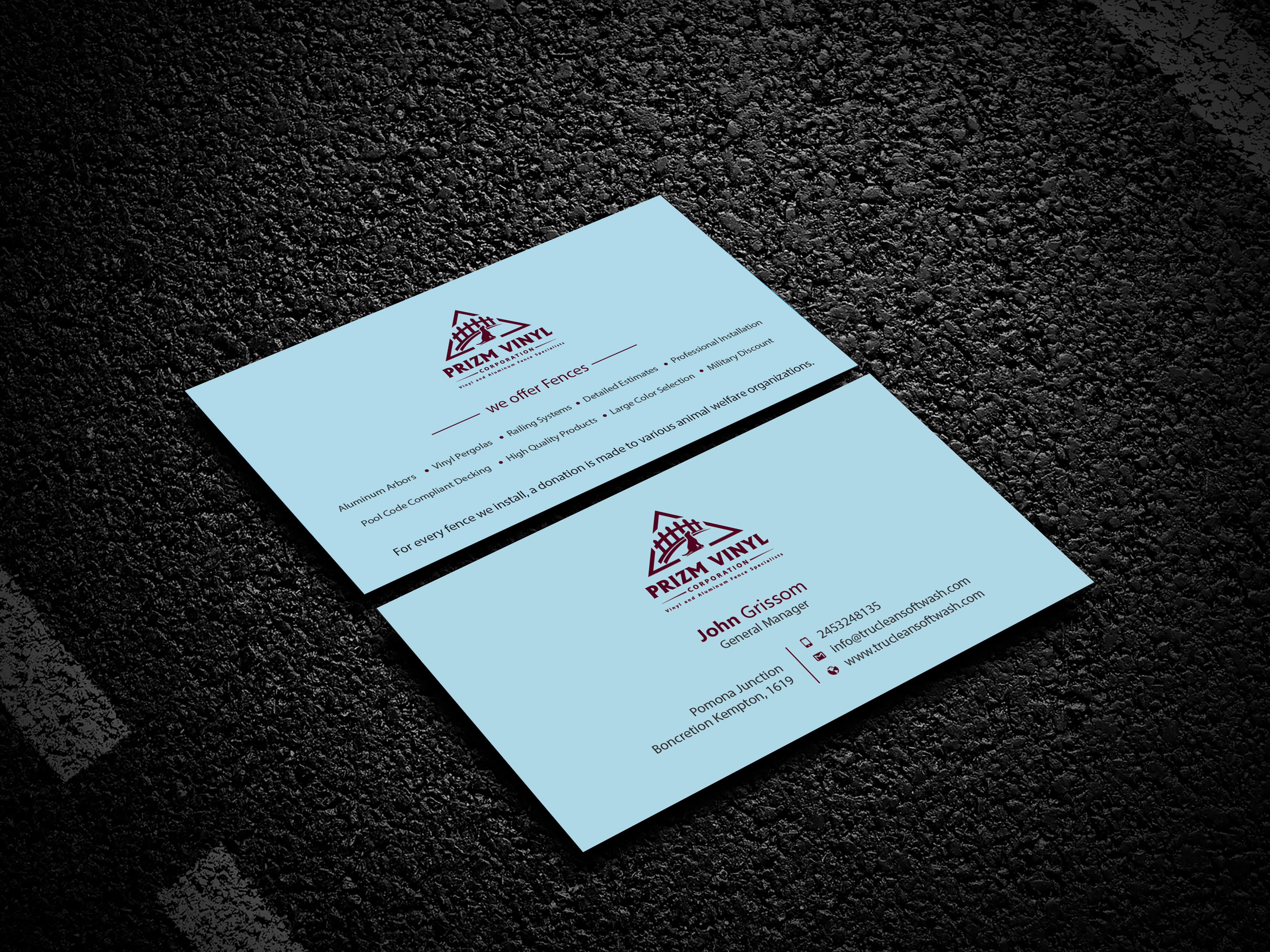Business Card Design by Uttom 2 for Prizm Vinyl Corporation | Design #21997359