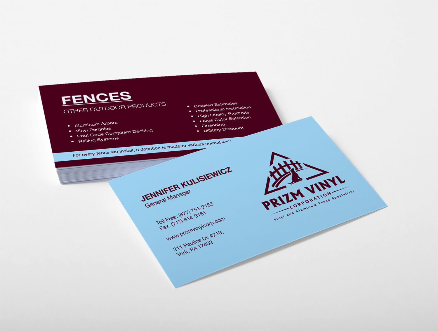 Business Card Design by logodentity for Prizm Vinyl Corporation | Design #21994229
