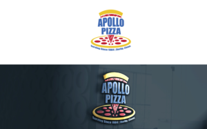 Apollo Pizza - [incorporate the words into a pizza slice and pie somehow. Also add "Serving Since 1984" along the bottom on the left side of the circle and "Derby, Conn." on the right side. This is a re-branding of my father's 35 year-old pizza place. We are modernizing!] | Logo Design by MT