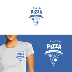 Apollo Pizza - [incorporate the words into a pizza slice and pie somehow. Also add "Serving Since 1984" along the bottom on the left side of the circle and "Derby, Conn." on the right side. This is a re-branding of my father's 35 year-old pizza place. We are modernizing!] | Logo Design by :) Zoya