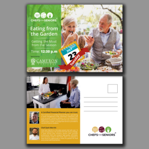 Financial management business is partnering with chef for a cooking demo and financial workshop j... | Diseño de Postal por ecorokerz