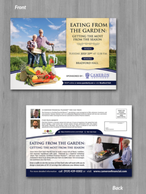 Financial management business is partnering with chef for a cooking demo and financial workshop j... | Diseño de Postal por innovative earth