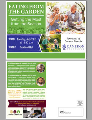 Financial management business is partnering with chef for a cooking demo and financial workshop j... | Diseño de Postal por TSU Creations