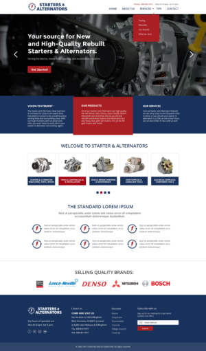 Starter & Alternator business needs a website | Diseño Web por lemosys infotech