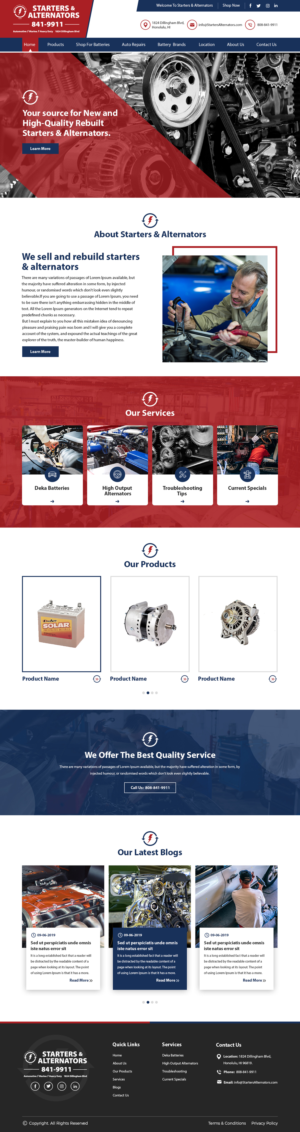 Starter & Alternator business needs a website | Diseño Web por syrwebdevelopment