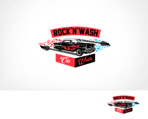 Rock N Wash Car Wash | Logo Design by Taya Bright