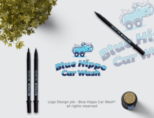 Blue Hippo Car Wash  | Logo Design by Mimi & Max