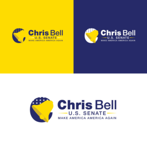 Line 1: "Chris Bell"    Line 2: "U.S. Senate" Line 3: Make America America Again | Logo Design by Rii