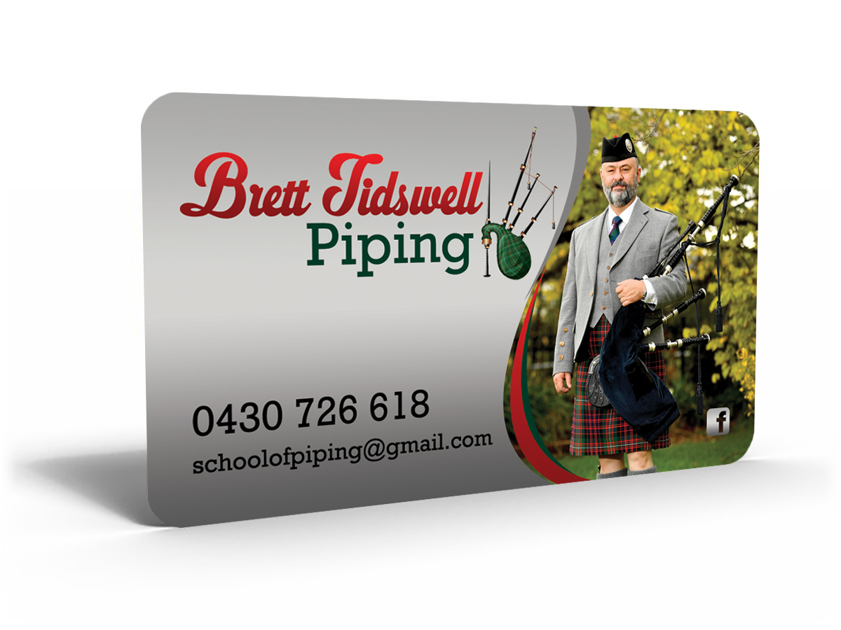 Business Card Design by Hardcore Design for Brett Tidswell Piping | Design #22019342