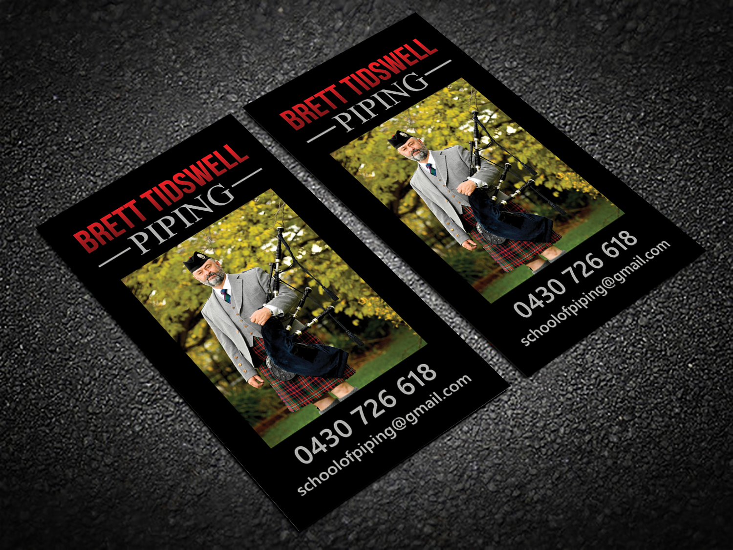 Diseño de Tarjeta de Presentación por Hardcore Design para Brett Tidswell Piping | Diseño #22020934