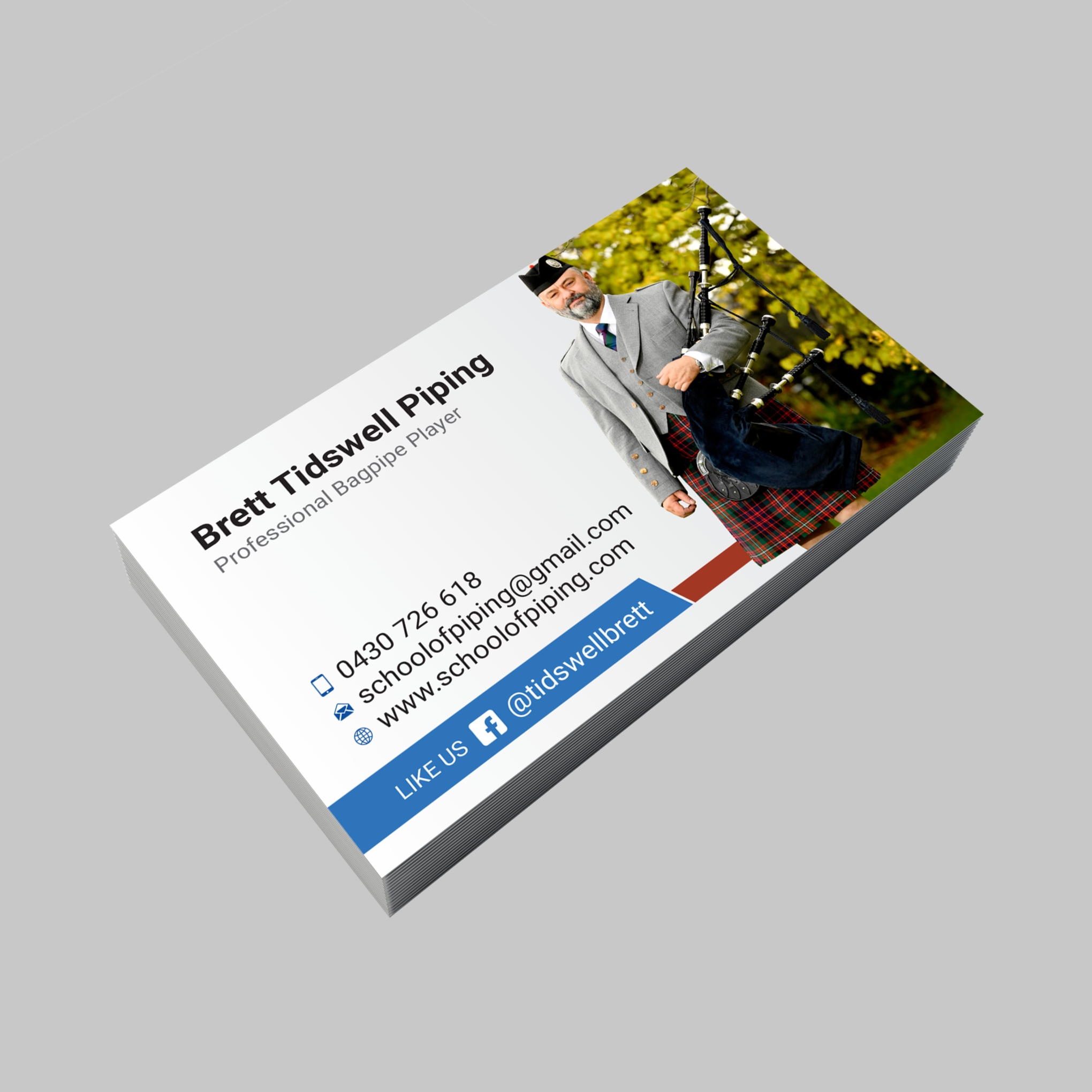 Business Card Design by adiazudin for Brett Tidswell Piping | Design #22018326