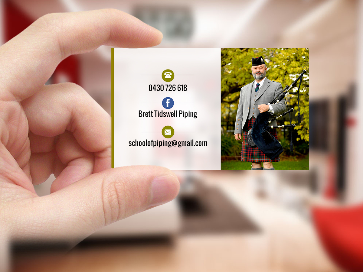 Business Card Design by Creations Box 2015 for Brett Tidswell Piping | Design #22020241