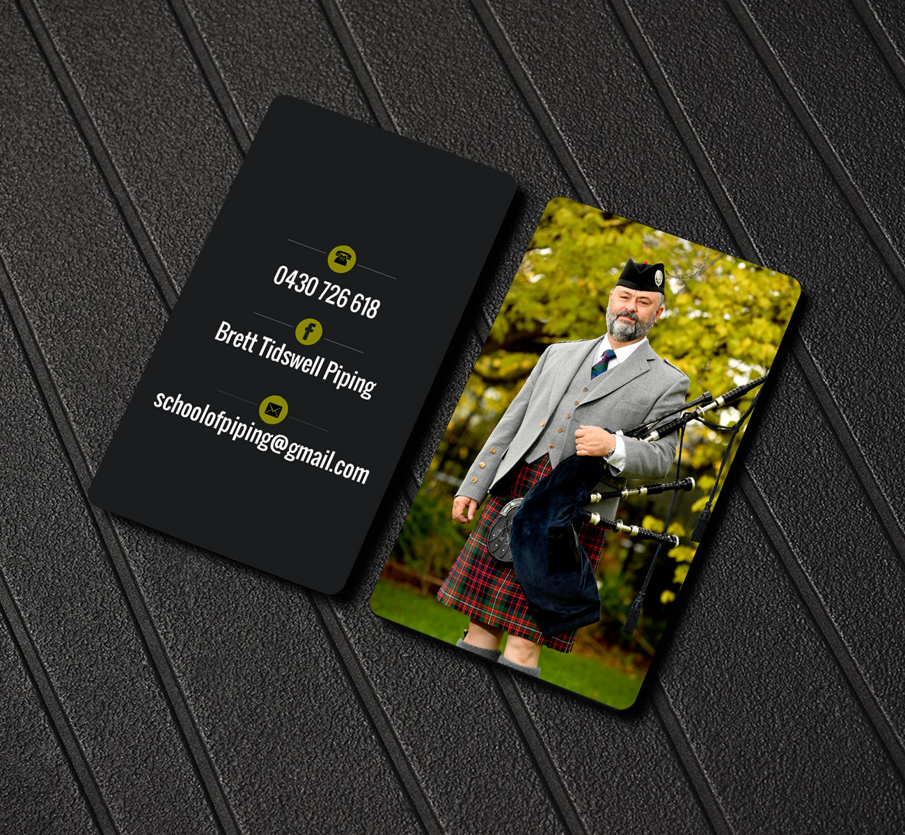 Business Card Design by Creations Box 2015 for Brett Tidswell Piping | Design #22020488