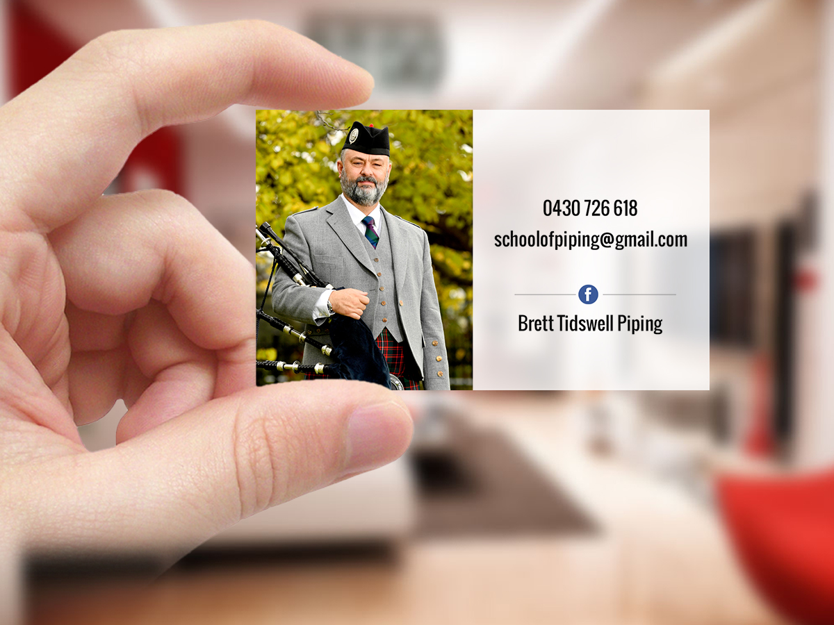 Business Card Design by Creations Box 2015 for Brett Tidswell Piping | Design #22020816