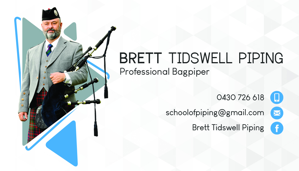 Design de Carte de Visite par rhiezkyrach pour Brett Tidswell Piping | Design #22018473