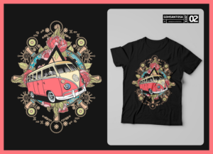 camping lover and bulli driver | Diseño de Camiseta por Gohsantosa