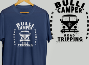 camping lover and bulli driver | Diseño de Camiseta por Val brito