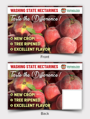 Nectarine Point of Sale Cards for Grocery Retail Markets | Flyer Design by SAI DESIGNS