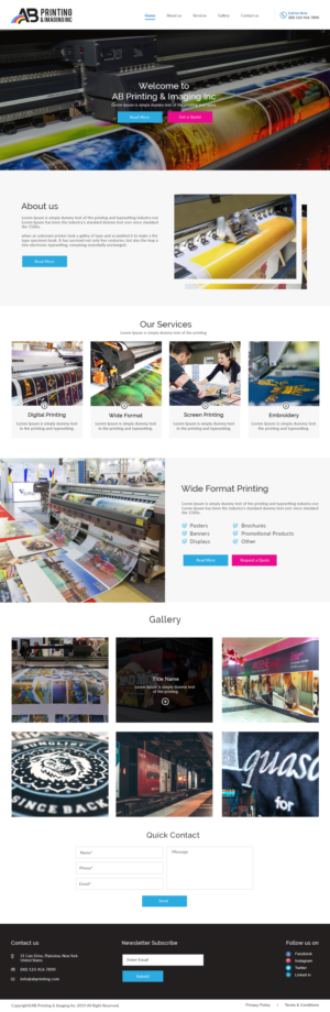 Web Design by bdesigner9 for AB Printing & Imaging Inc. | Design: #22023886