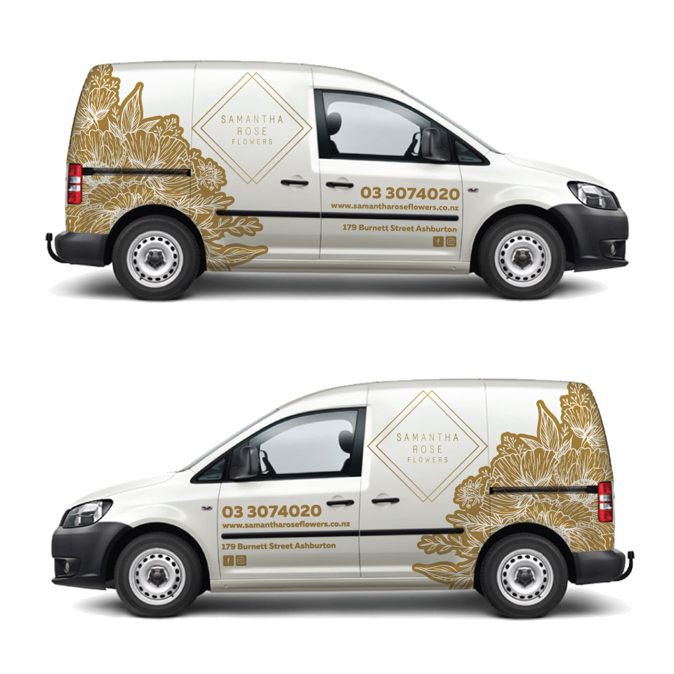 Car Wrap Design by Yoga Tri for SAMANTHA ROSE FLOWERS | Design #22029737