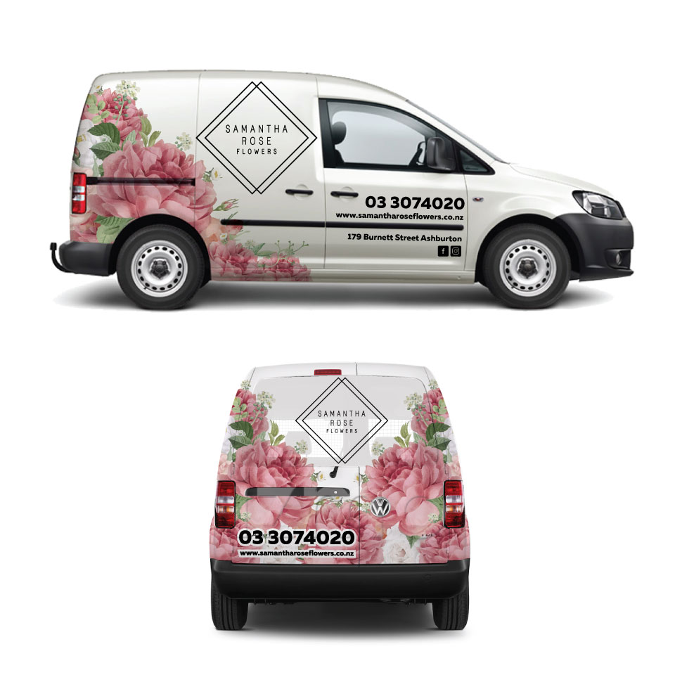 Car Wrap Design by Yoga Tri for SAMANTHA ROSE FLOWERS | Design #22034723