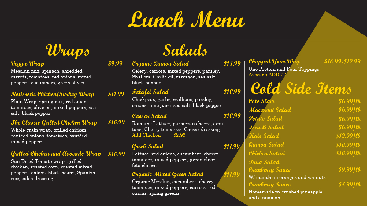 Menu Design by xKay for this project | Design #22138570