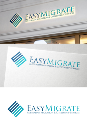 "EasyMigrate" (business name) and "Australian Migration & Citizenship Services" (tagline). | Logo Design by untung bertubi-tubi