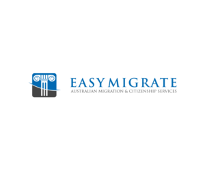 "EasyMigrate" (business name) and "Australian Migration & Citizenship Services" (tagline). | Logo Design by Alleria.Designz