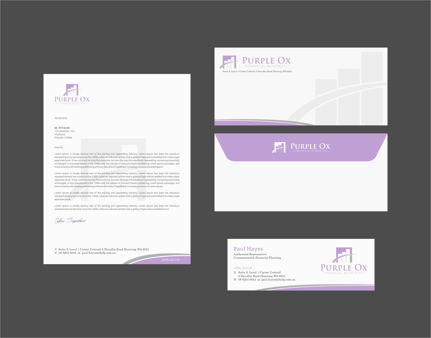 Diseño de Papelería por INDIAN_Ashok para Purple Ox Pty Ltd | Diseño #22049232
