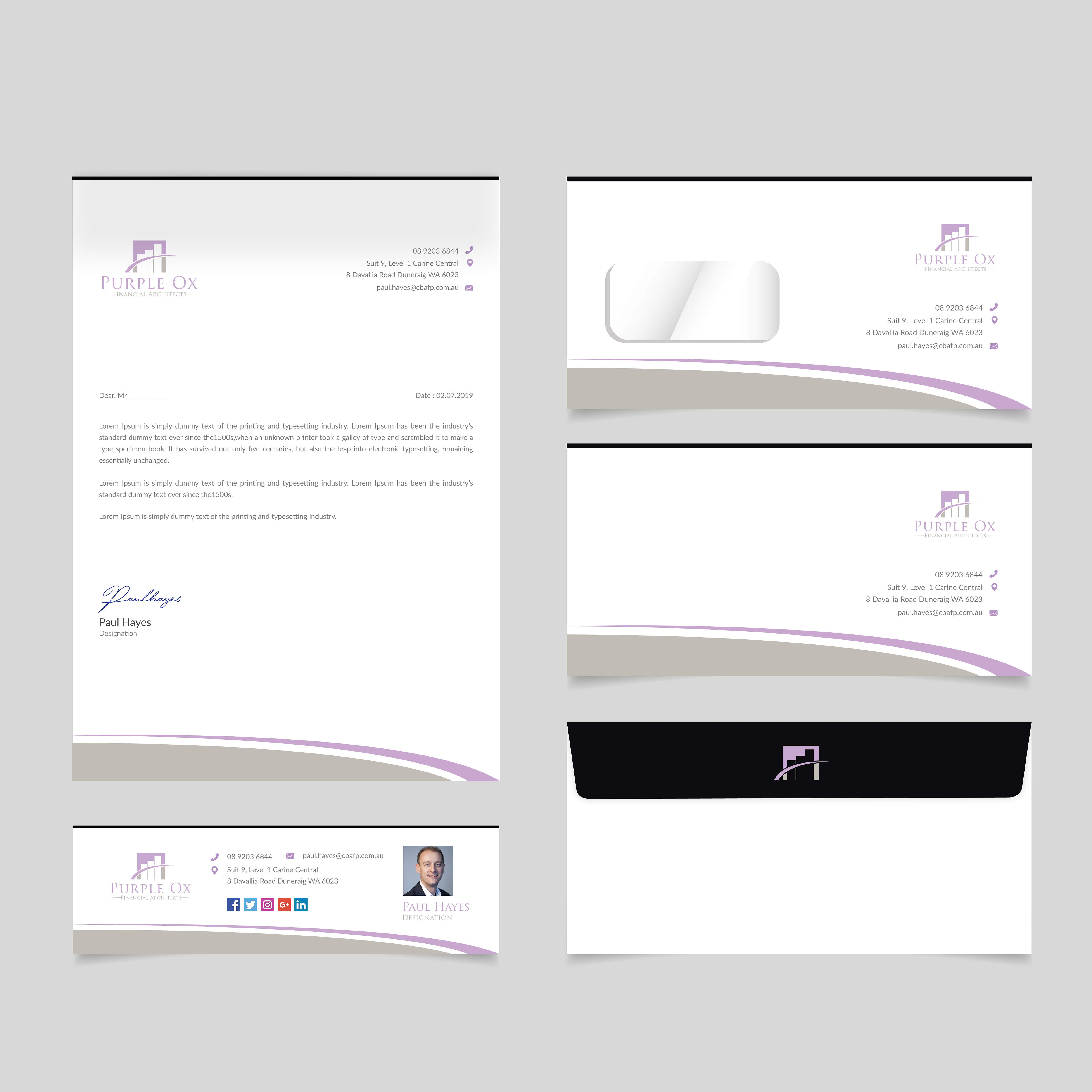 Stationery Design by bdesigner9 for Purple Ox Pty Ltd | Design #22050086
