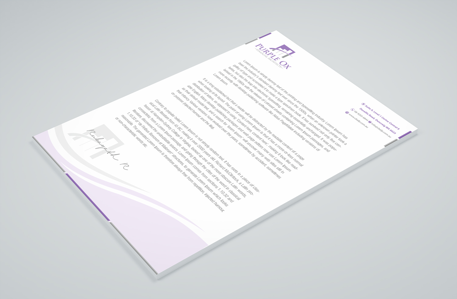 Diseño de Papelería por Petter Goms para Purple Ox Pty Ltd | Diseño #22048806