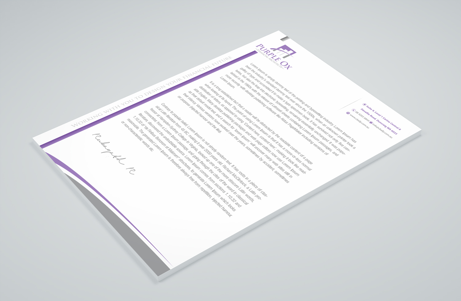 Stationery Design by Petter Goms for Purple Ox Pty Ltd | Design #22061274