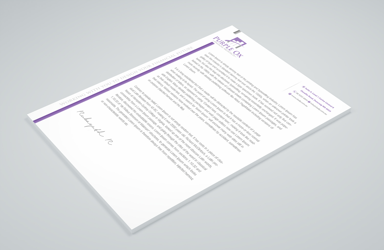 Diseño de Papelería por Petter Goms para Purple Ox Pty Ltd | Diseño #22061276