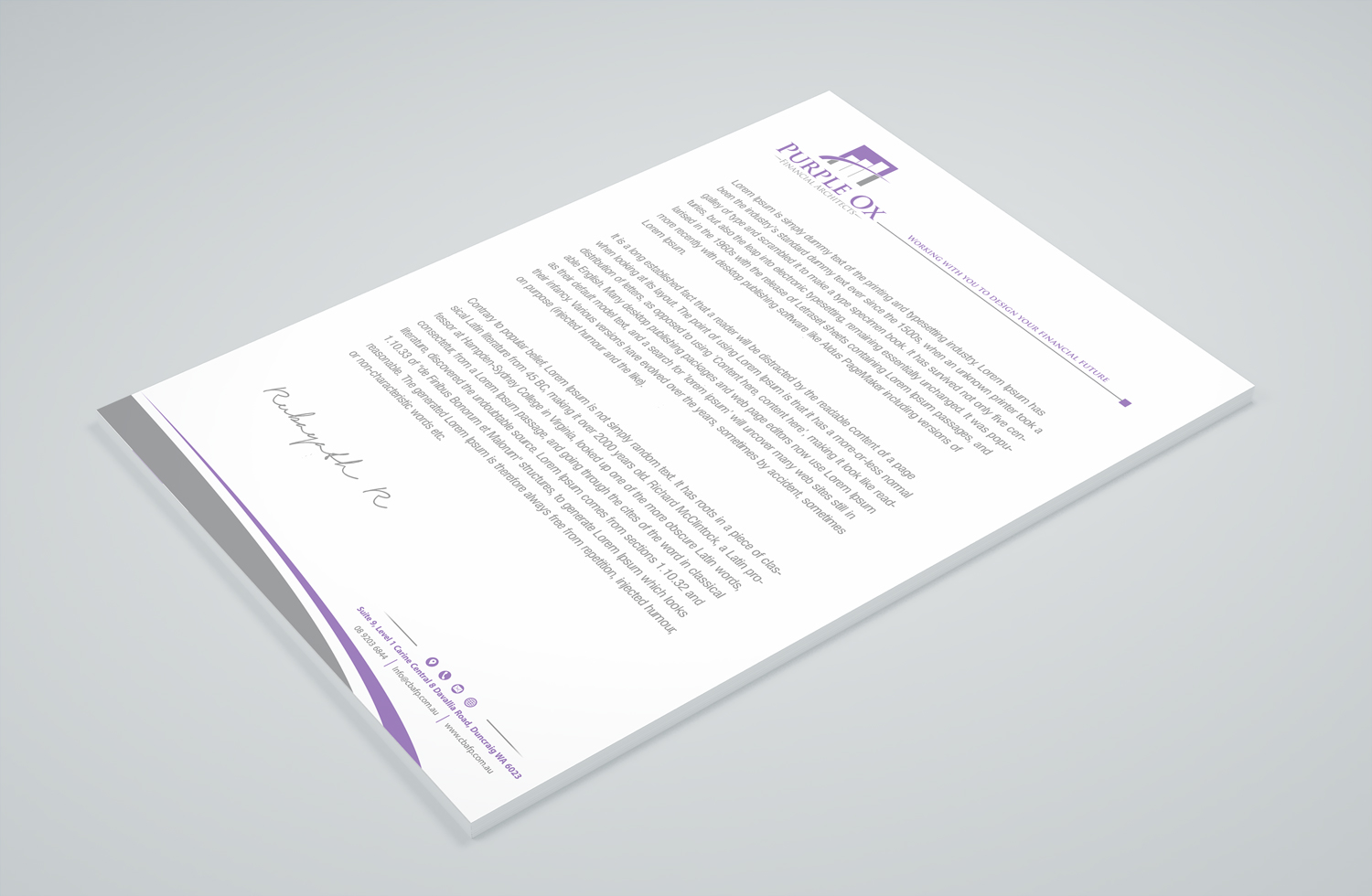 Schreibwaren-Design von Petter Goms für Purple Ox Pty Ltd | Design #22061443