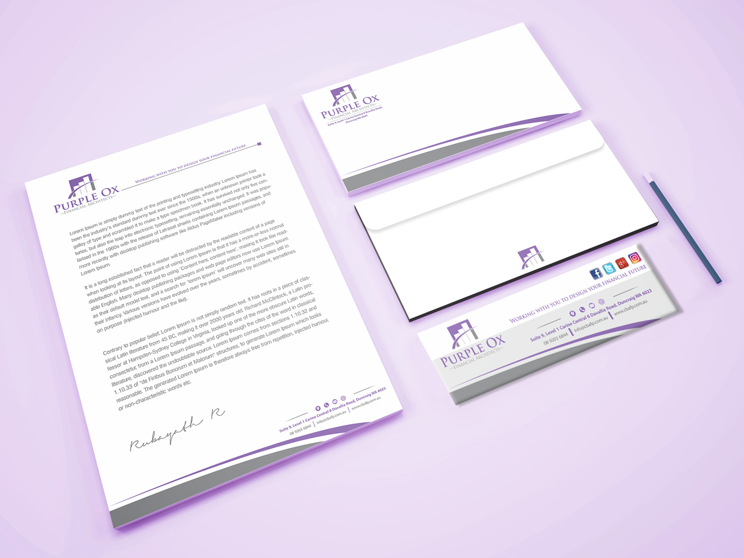 Stationery Design by Petter Goms for Purple Ox Pty Ltd | Design #22061529