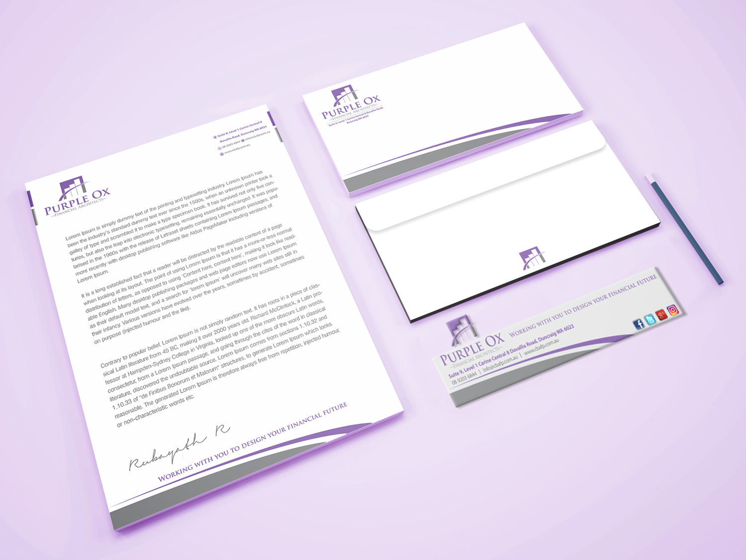 Stationery Design by Petter Goms for Purple Ox Pty Ltd | Design: #22061830