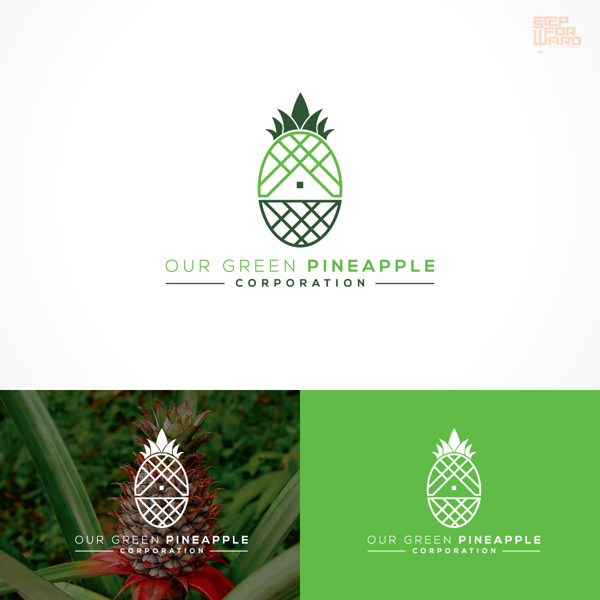 Logo Design by step forward 2 for Our Green Pineapple Corporation | Design #22054617