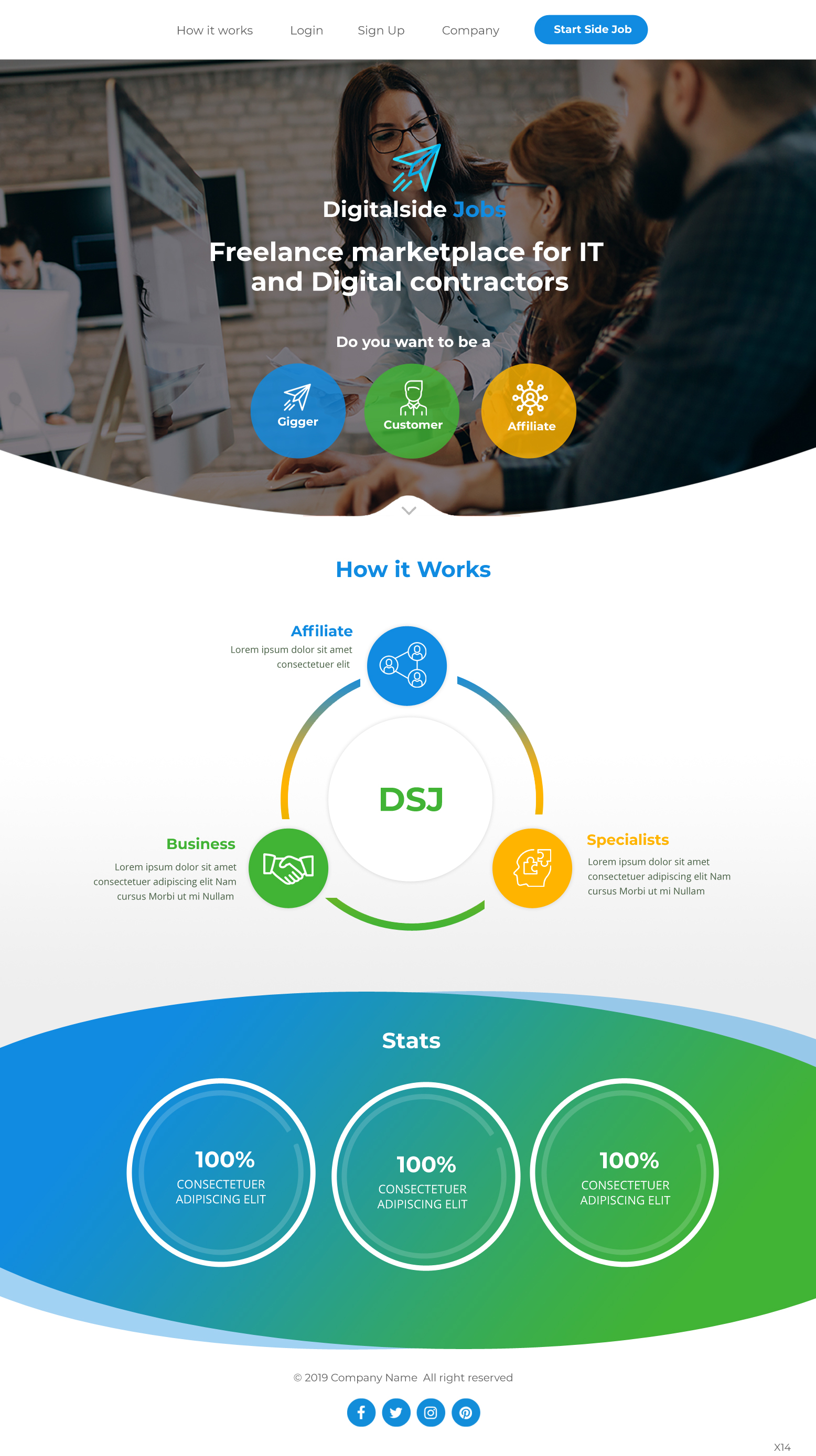 Modern, Bold, Information Technology Web Design for DigitalSideJobs or ...