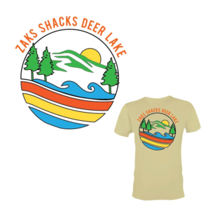 Lake house in Washington state. Peaceful retreat on secluded lake in Pacific Northwest | T-shirt Design by 75-R-P-Z