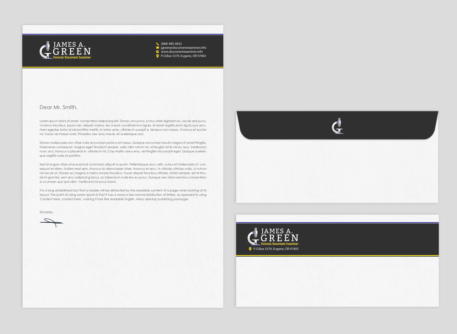 Stationery Design by chandrayaan.creative for Forensic Document Examiner | Design #22110827