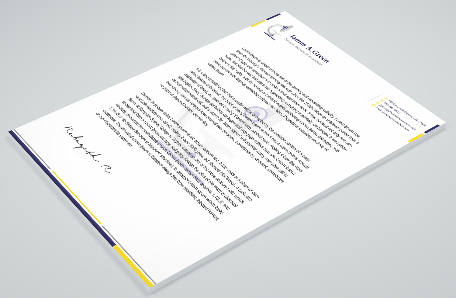 Stationery Design by Petter Goms for Forensic Document Examiner | Design #22088588