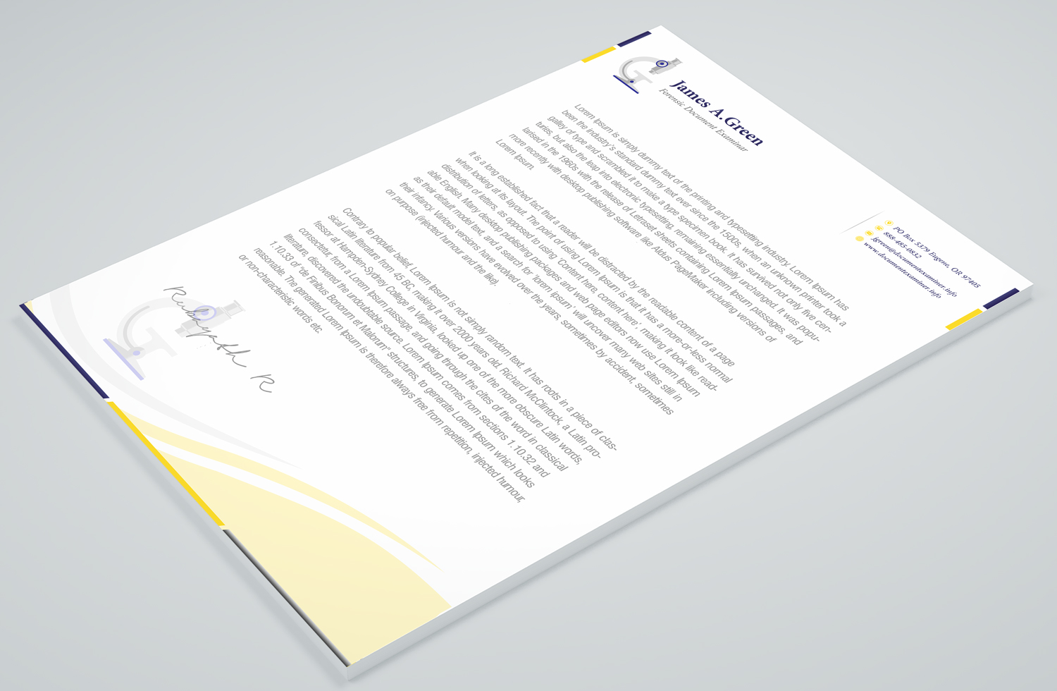 Stationery Design by Petter Goms for Forensic Document Examiner | Design #22088602