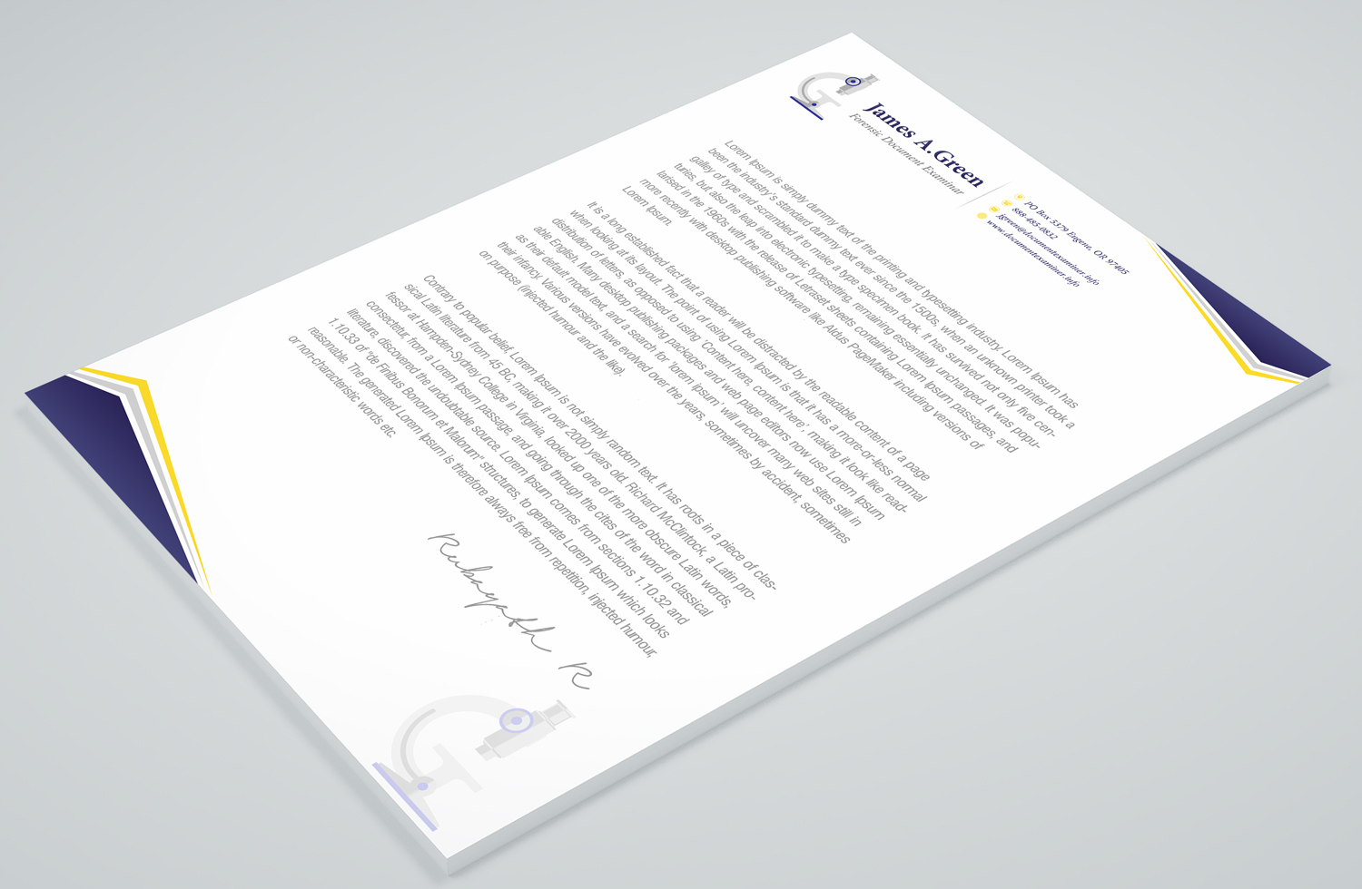 Stationery Design by Petter Goms for Forensic Document Examiner | Design #22088627