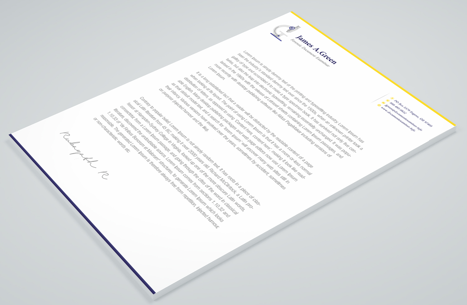 Stationery Design by Petter Goms for Forensic Document Examiner | Design #22088696