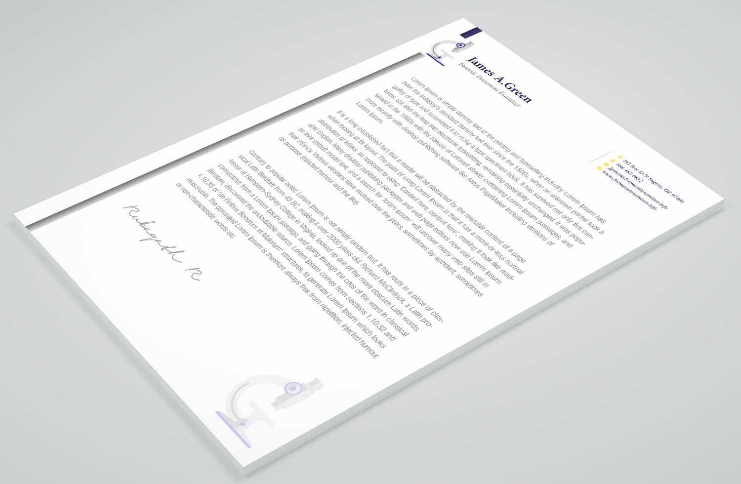 Stationery Design by Petter Goms for Forensic Document Examiner | Design #22088775