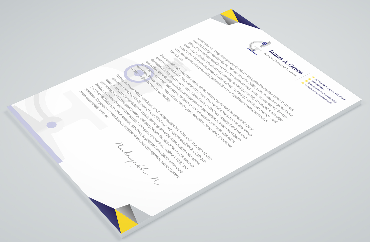 Stationery Design by Petter Goms for Forensic Document Examiner | Design #22088929