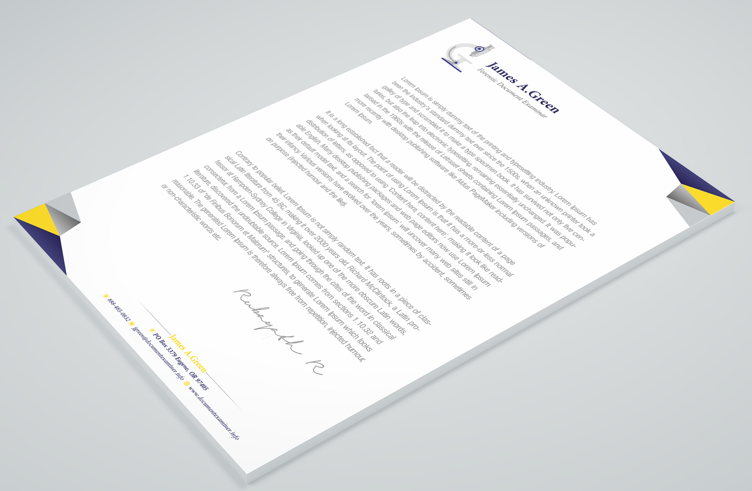 Stationery Design by Petter Goms for Forensic Document Examiner | Design #22088930